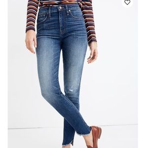 Madewell 10" High-Rise Skinny Jeans Cutout Tulip Hem Edition